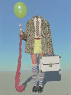 May be an image of fur coat, briefcase and text