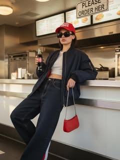 May be an image of eyewear, beret, jacket and text