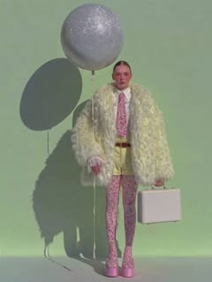 May be an image of one or more people, makeup, overcoat, fur coat, turtleneck and text