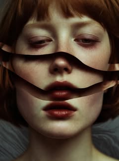 May be an image of one or more people, makeup and text