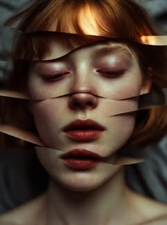 May be an image of one or more people, makeup and text