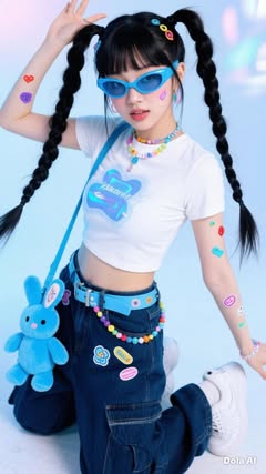 May be an image of one or more people, braids, makeup, costume and text