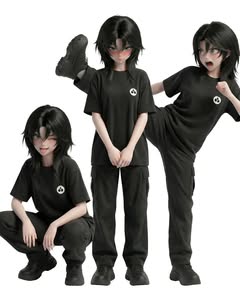 May be an anime-style image of costume and text