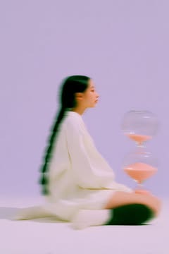 May be an image of one or more people, makeup, timer and text