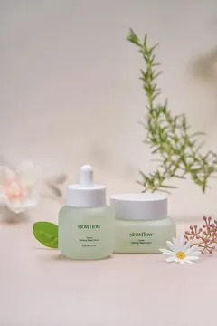 May be an image of hand cream, cosmetics, lotion, herb and text